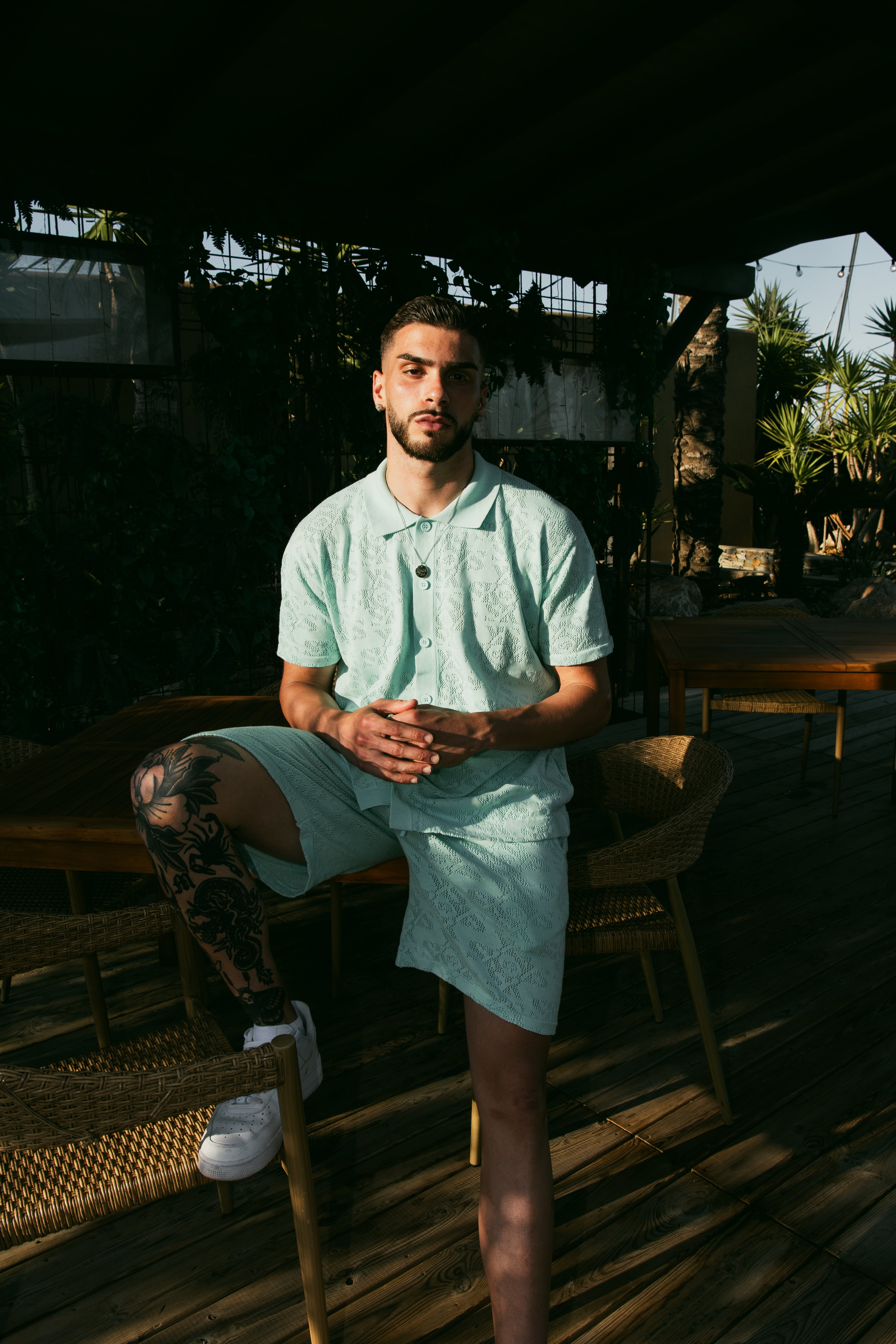 Luxury Jacquard Blue Shorts