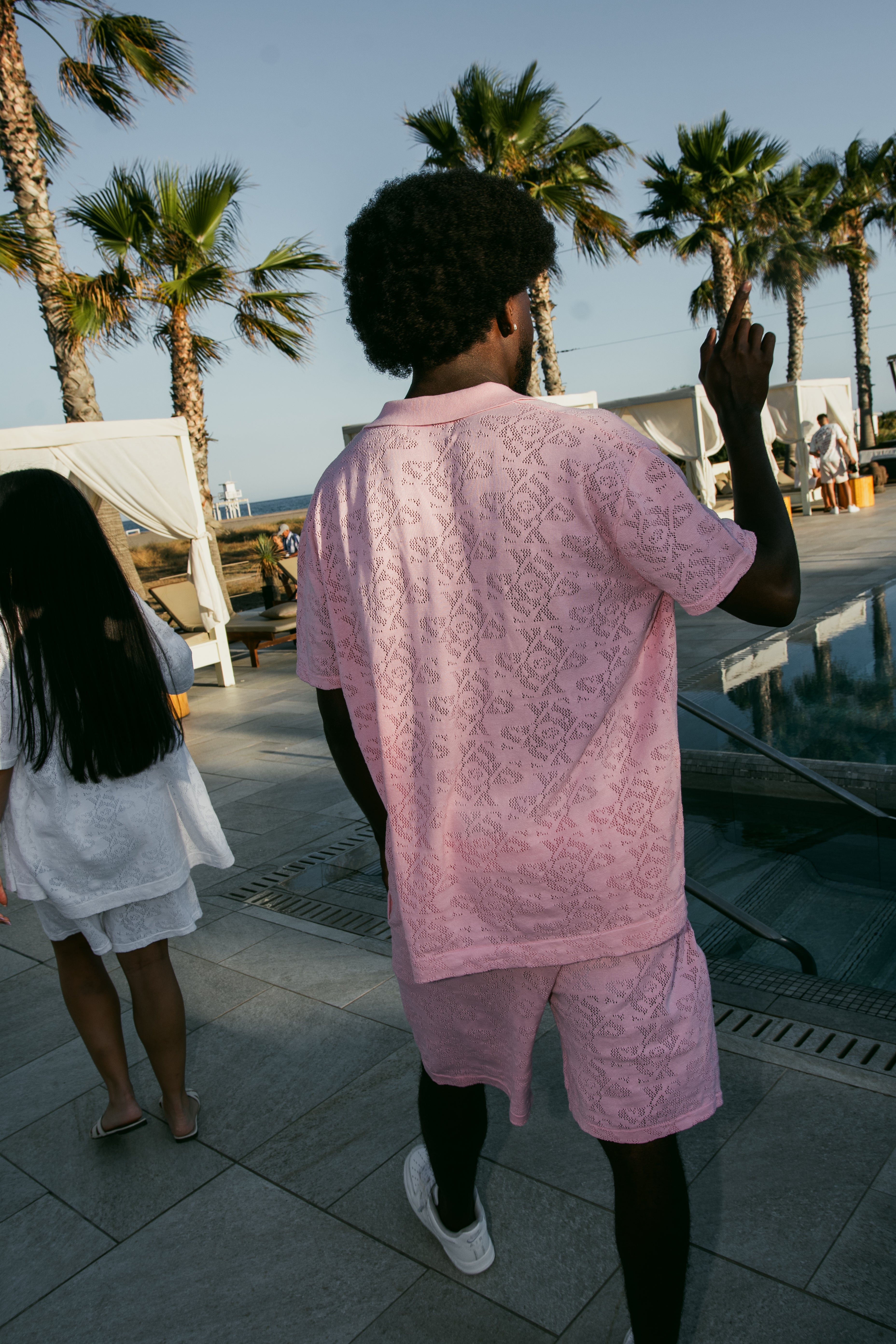 Luxury Jacquard Pink Shirt