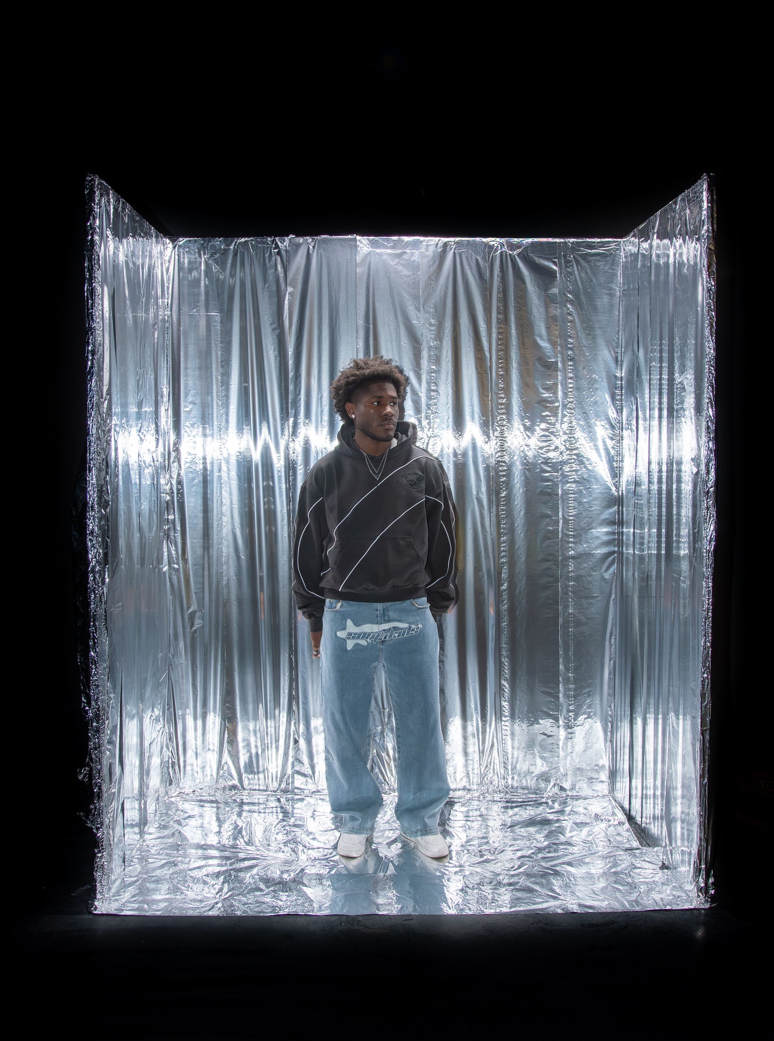 Patchwork Hoodie Black