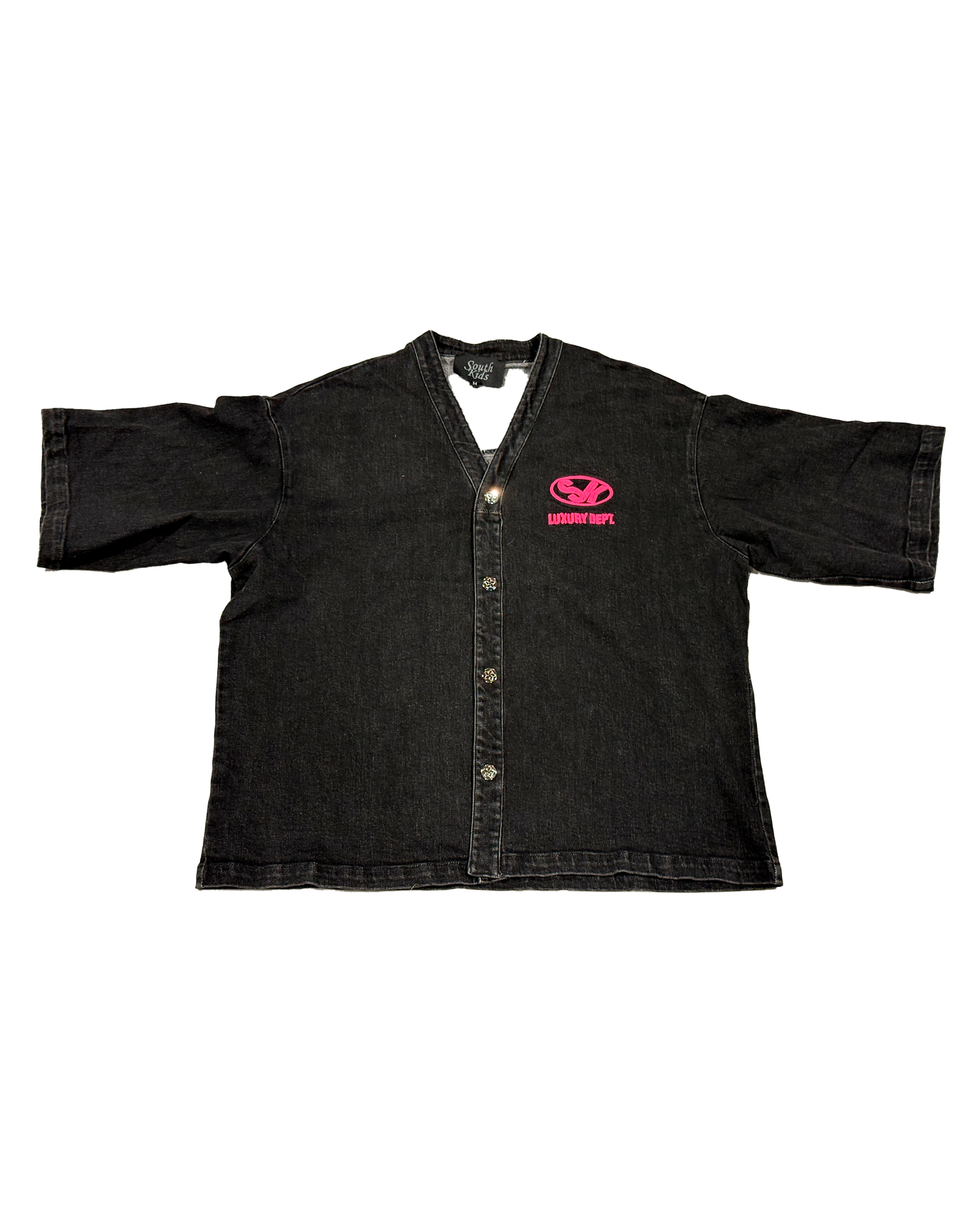 Denim Shirt Black & Pink
