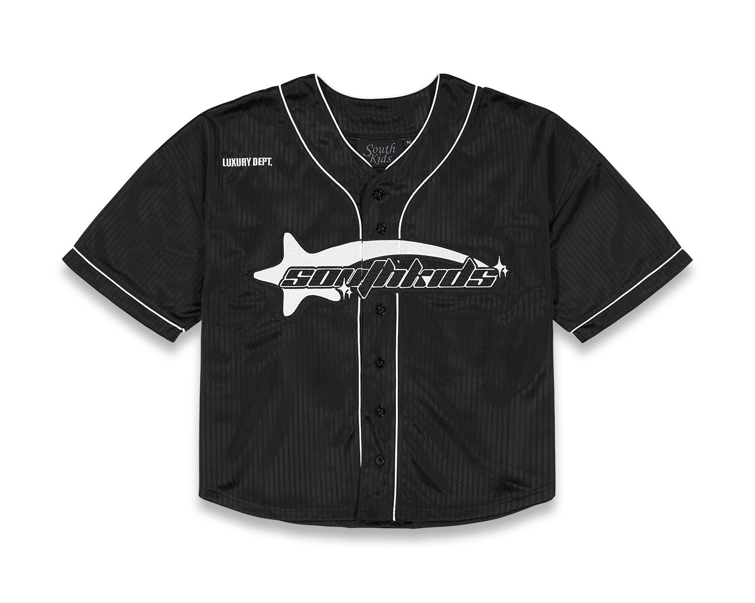 Cropped Baseball Black Tee