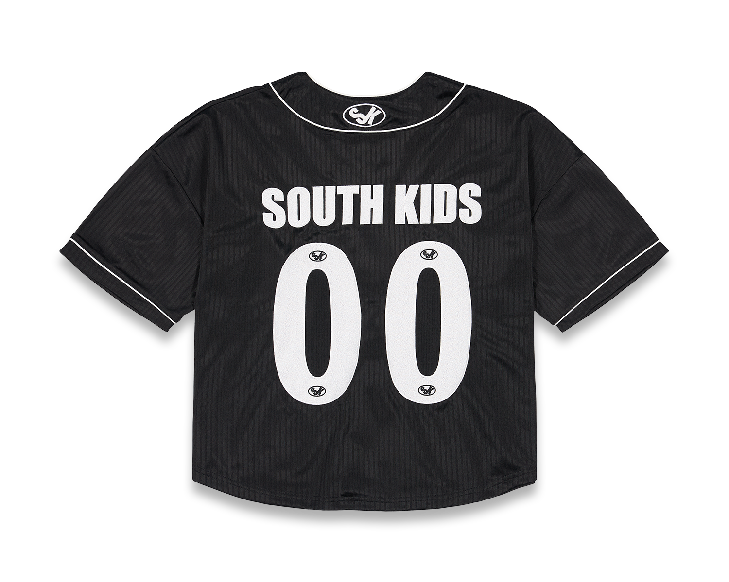 Cropped Baseball Black Tee