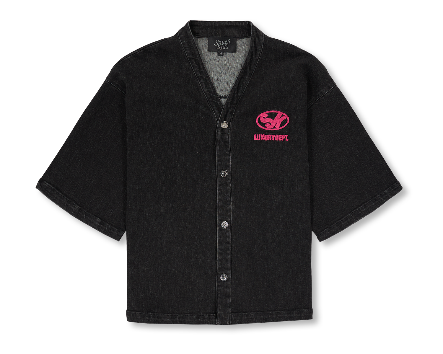 Denim Shirt Black & Pink