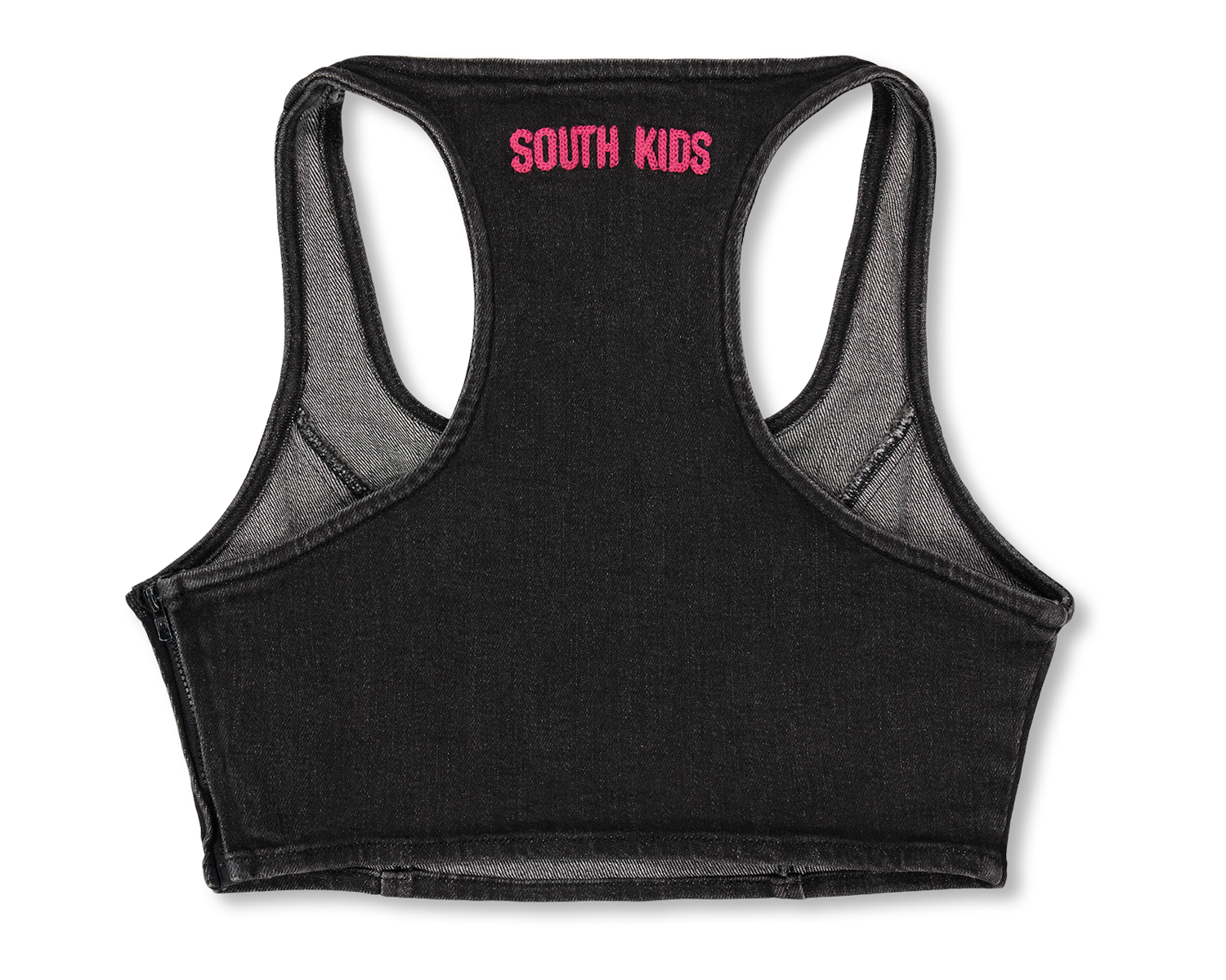 Denim Top Black & Pink