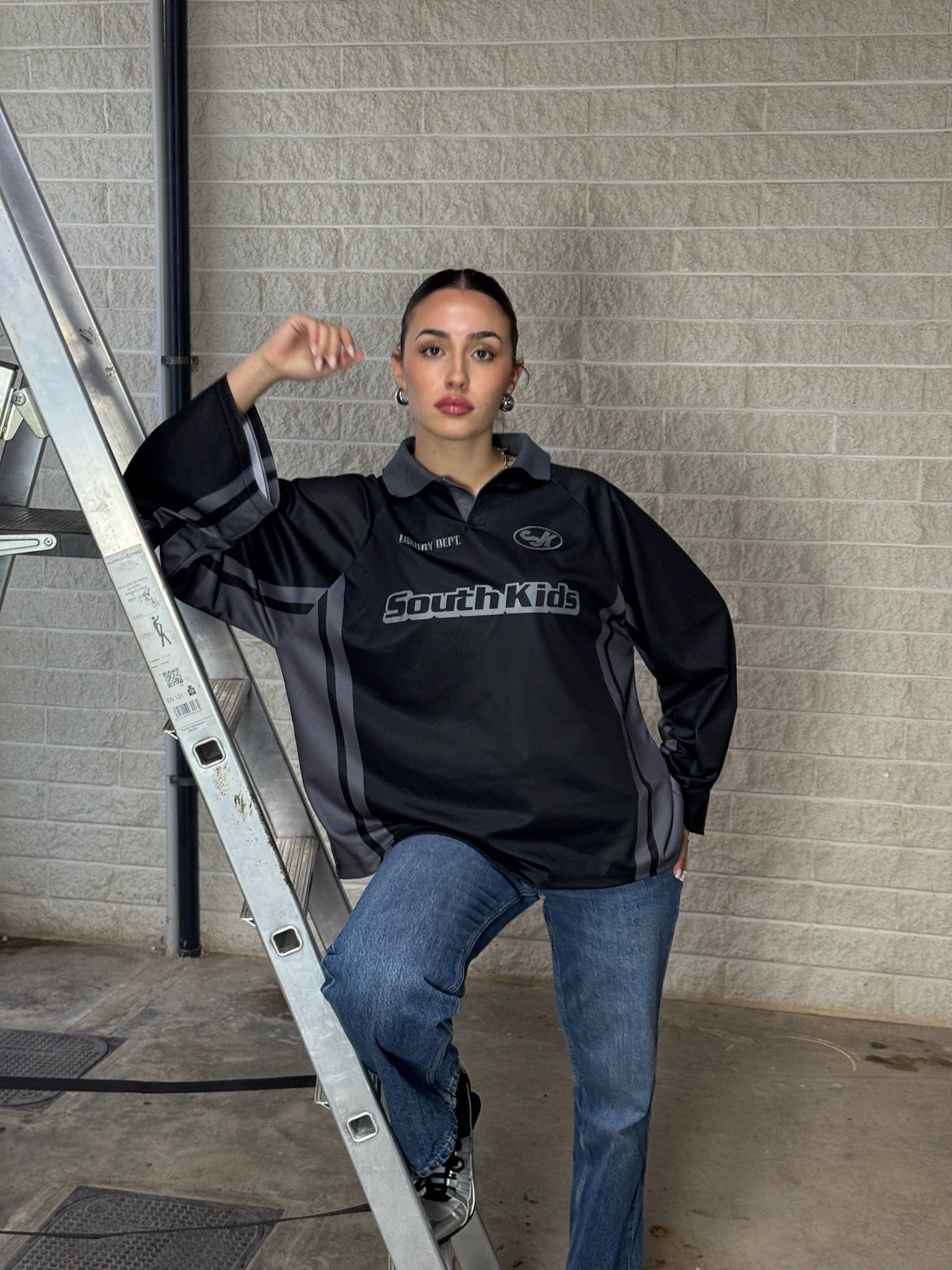 Longsleeve Football Jersey Black