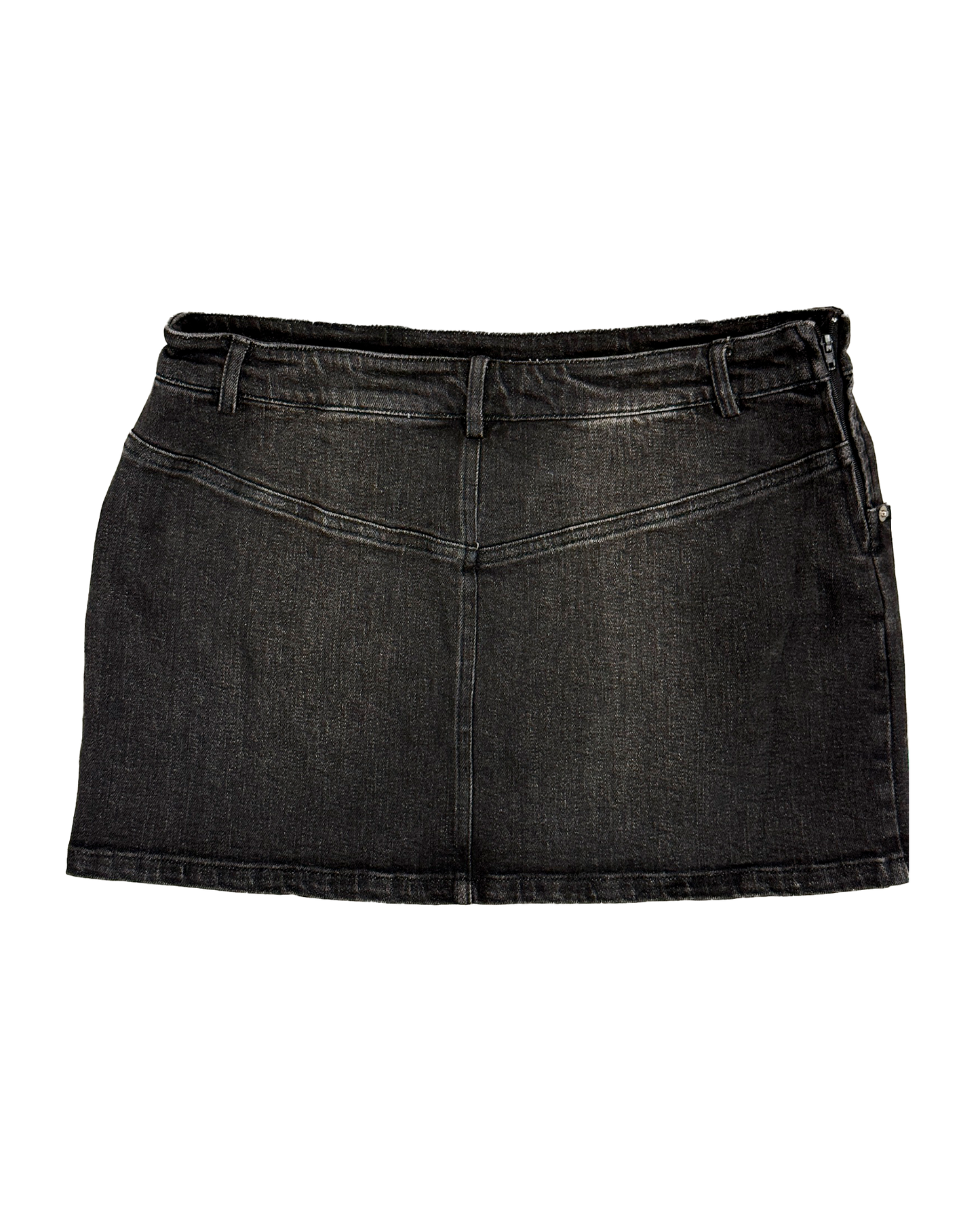 Denim Skirt Black & Pink