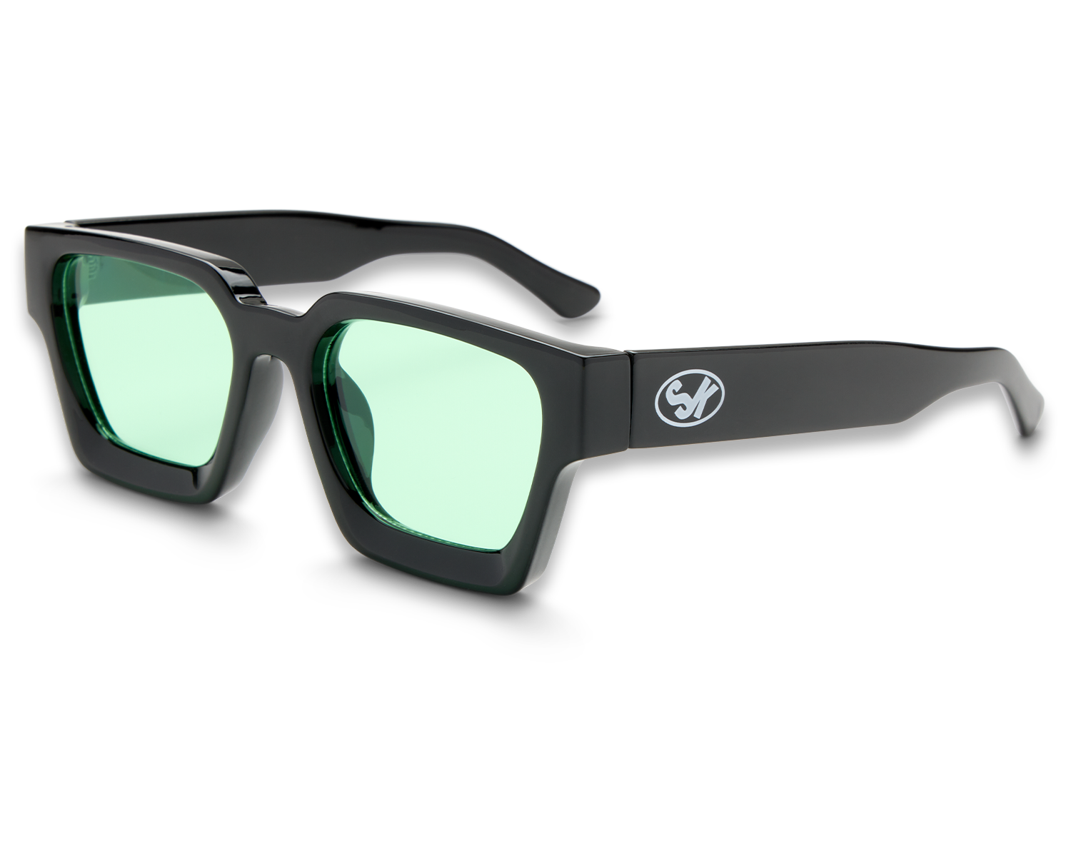 Luxury V1 Black & Green Sunglasses