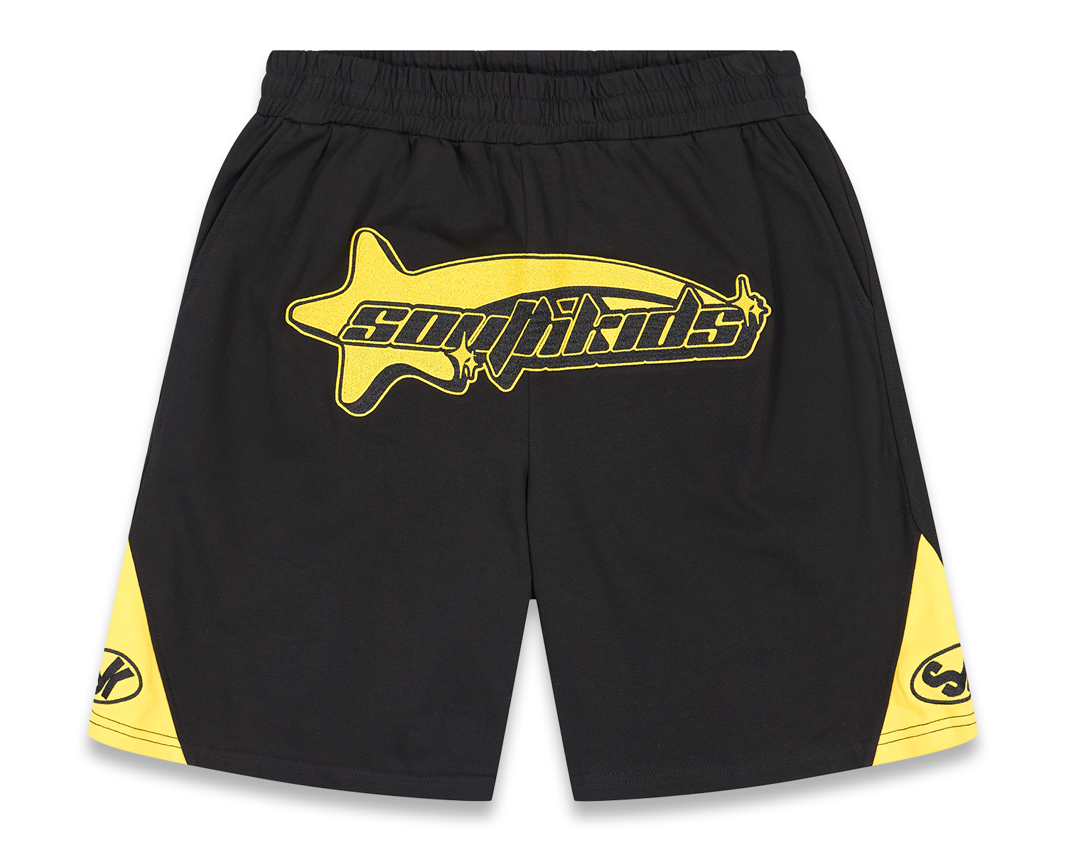 Star Tracksuit Black & Yellow Shorts