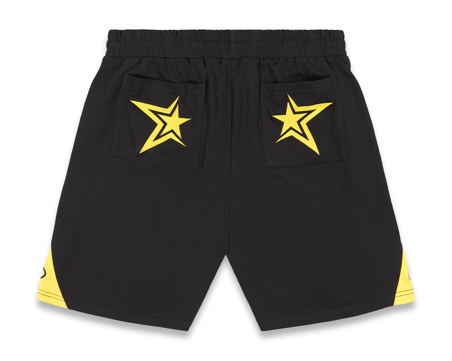 Star Tracksuit Black & Yellow Shorts