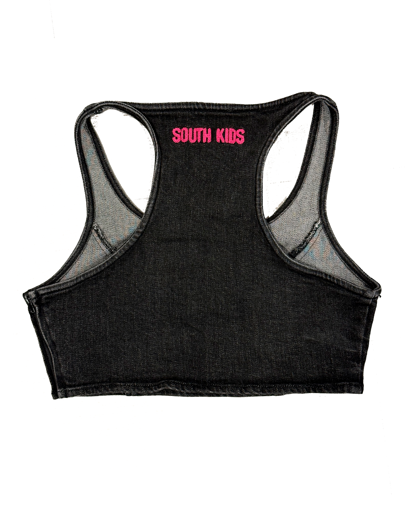 Denim Top Black & Pink