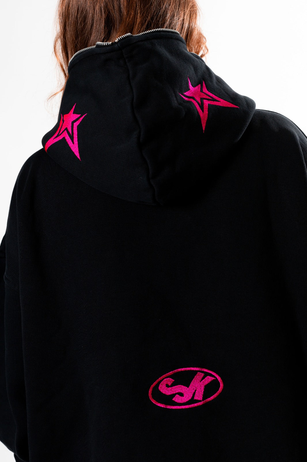 Luxury Star Black Pink Zip Up Hoodie