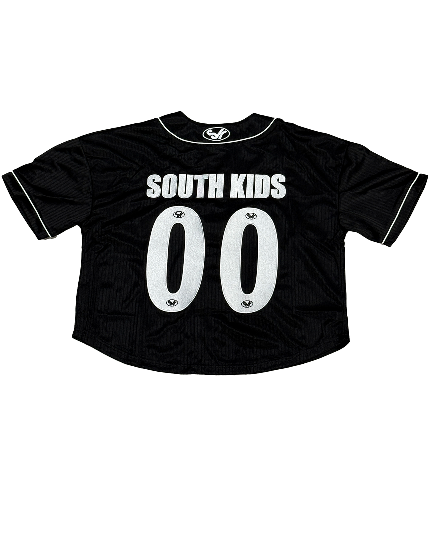 Cropped Baseball Black Tee