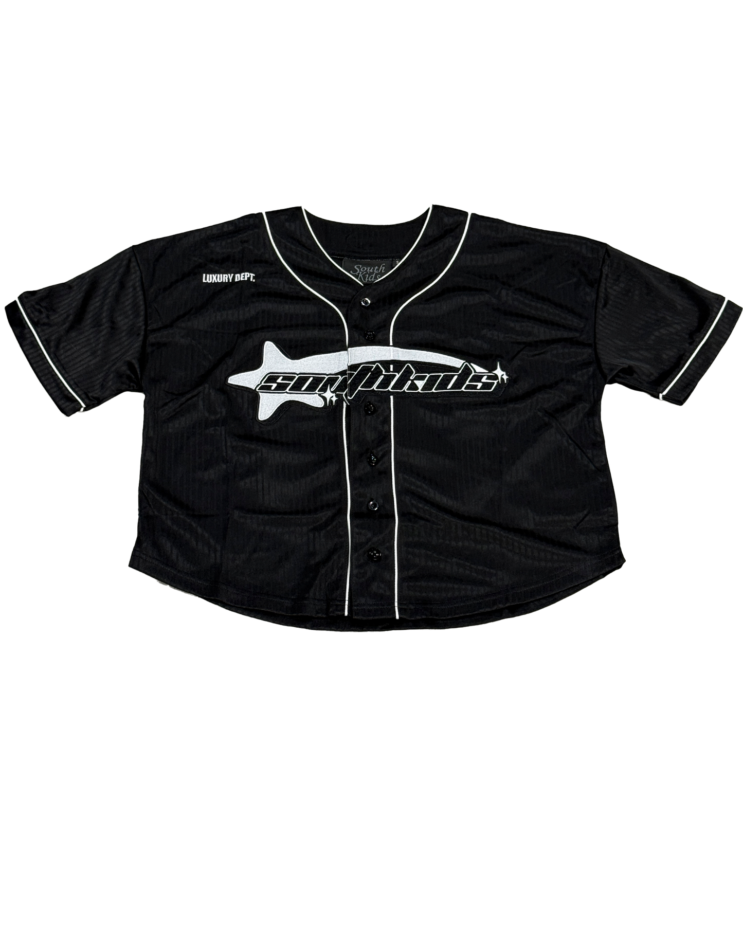 Cropped Baseball Black Tee