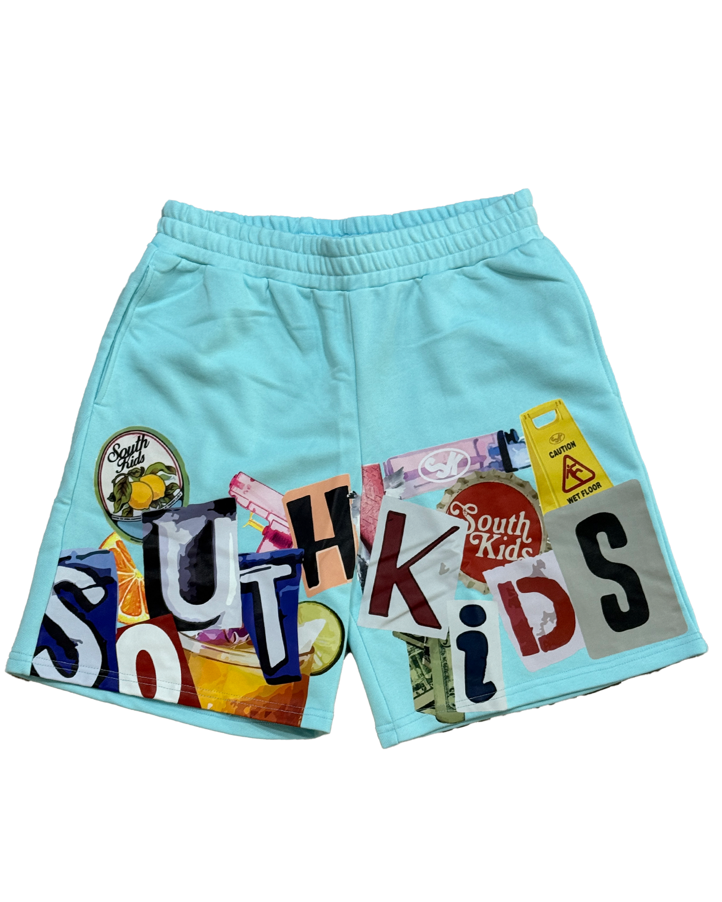 Collage Shorts Cold Blue