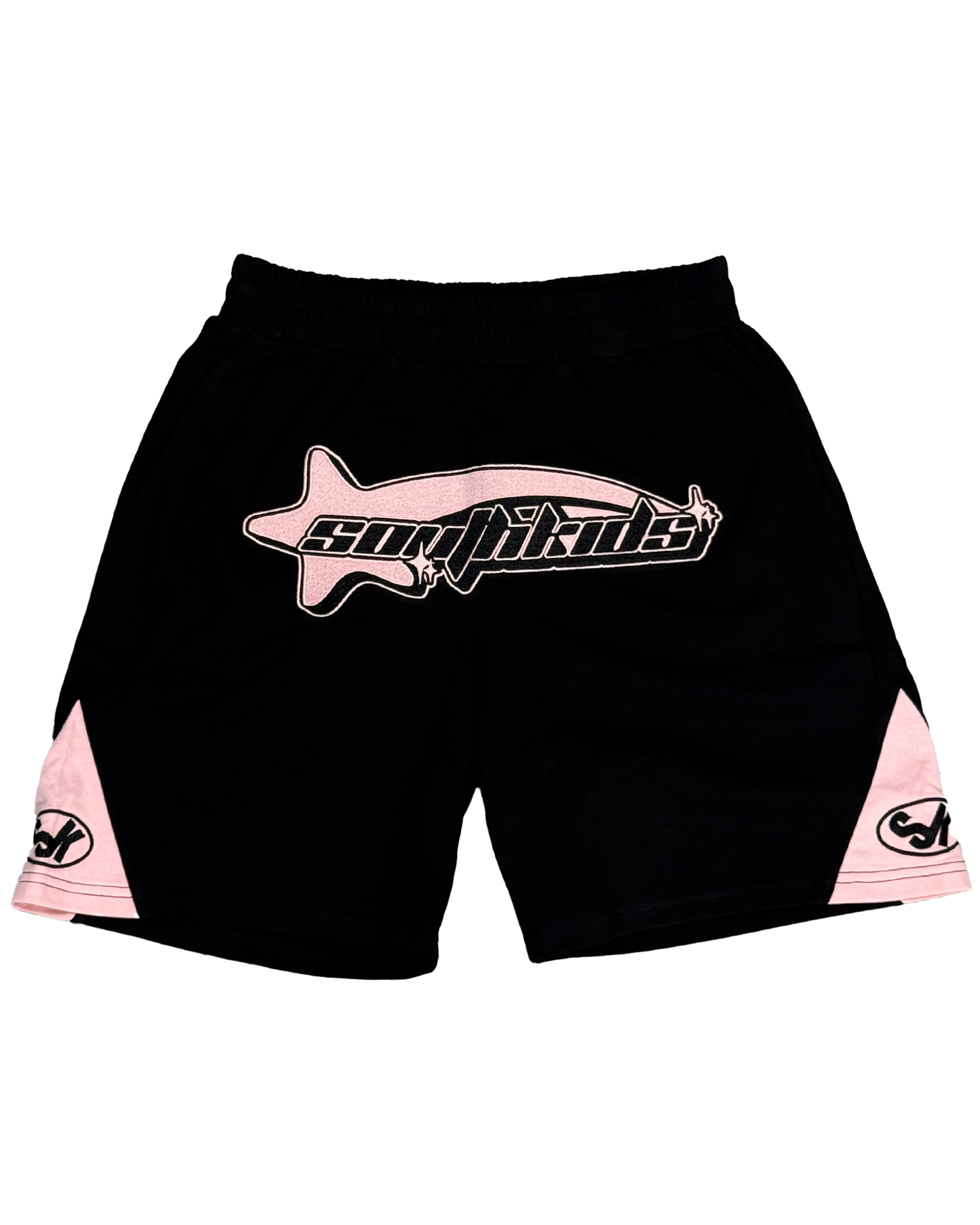 Star Tracksuit Black & Pink Shorts