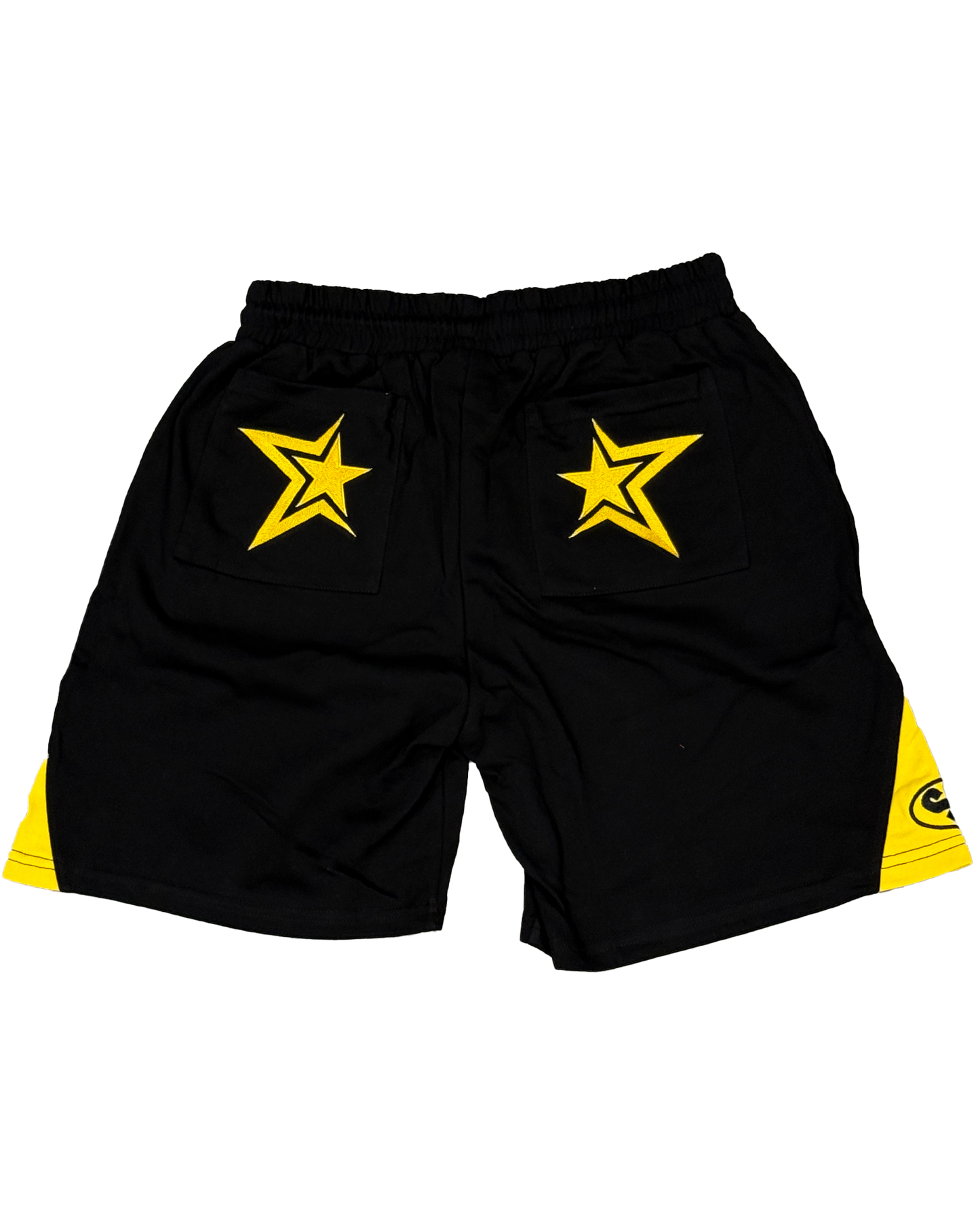 Star Tracksuit Black & Yellow Shorts