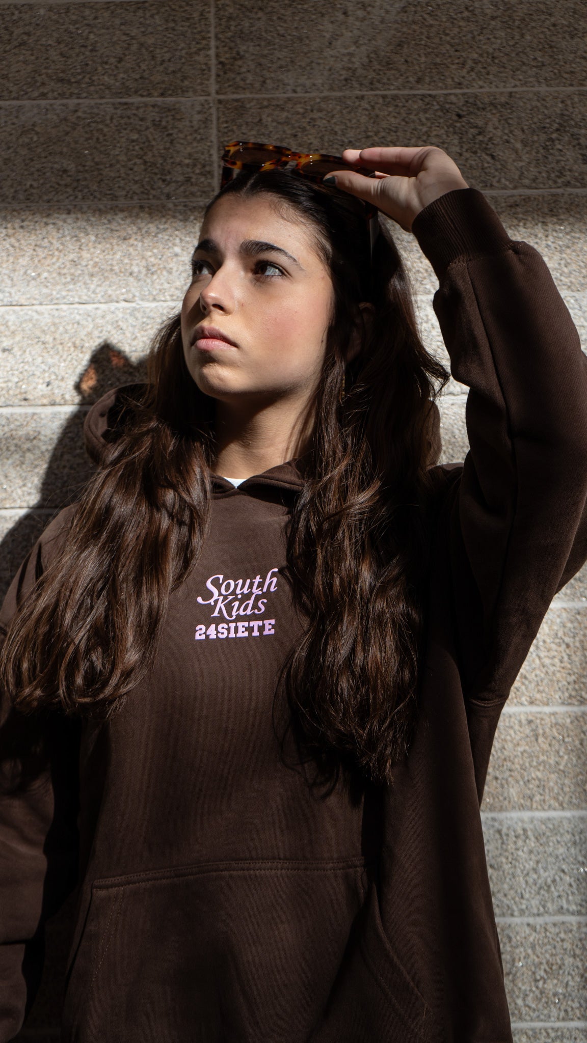 South Kids x 24Siete Brown Hoodie