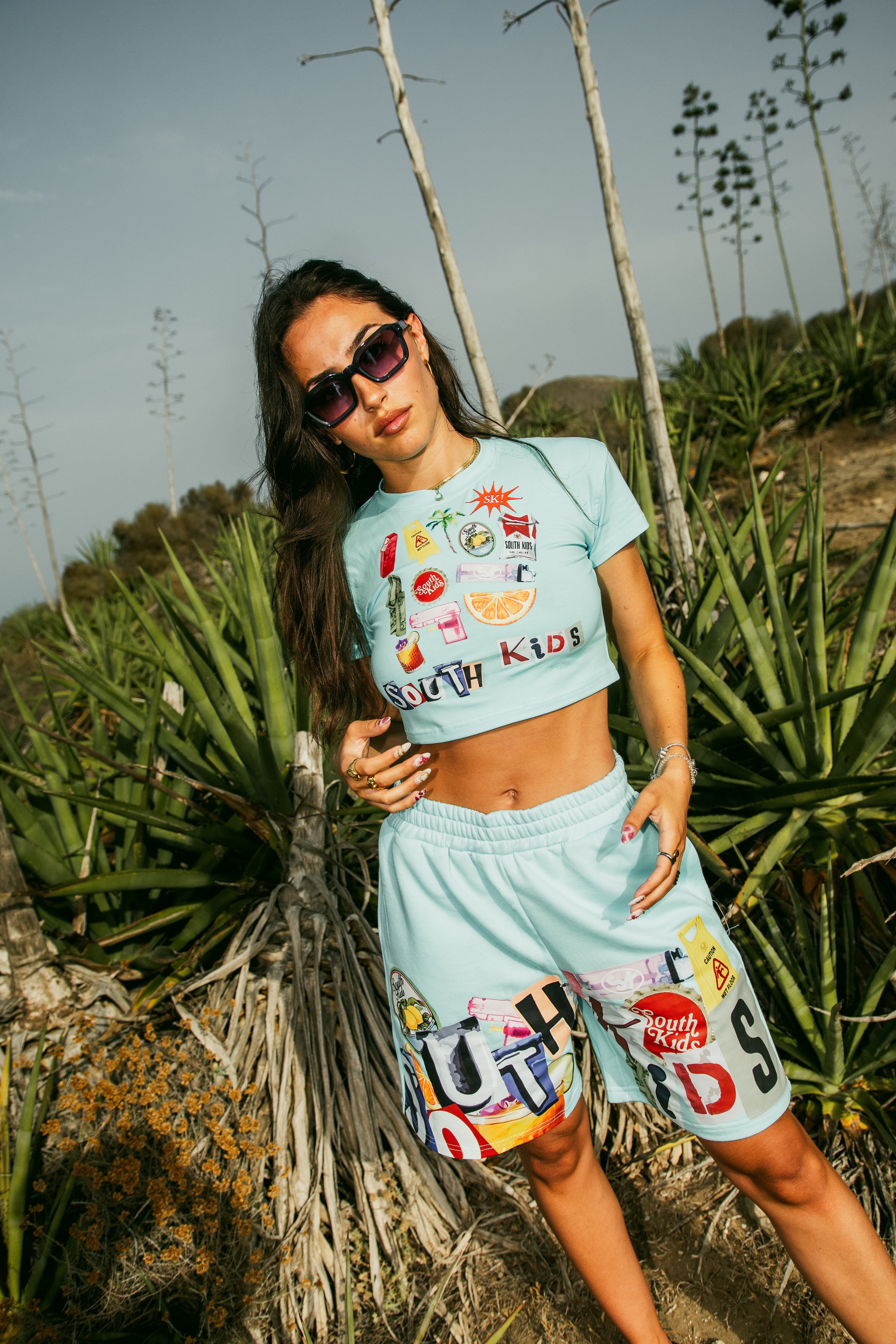 Collage Top Cold Blue