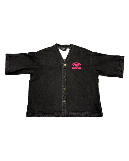 Denim Shirt Black & Pink
