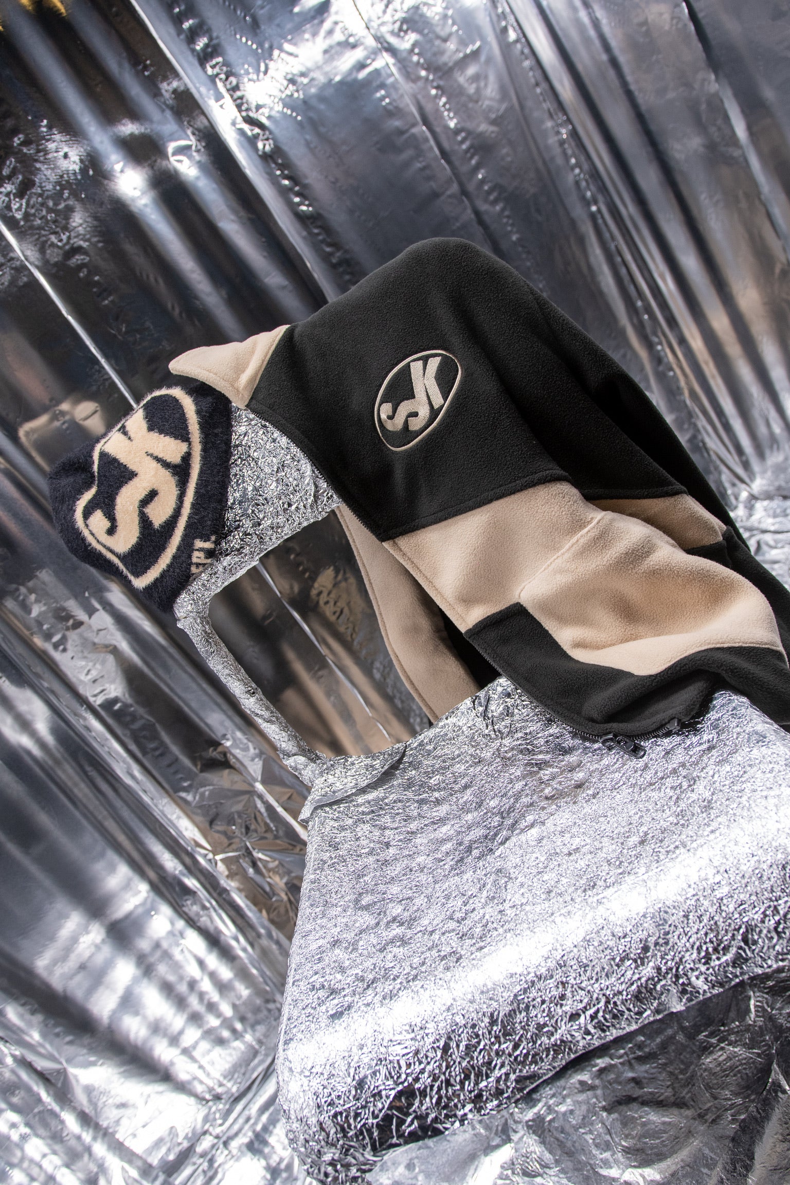 Luxury Black & Beige Beanie