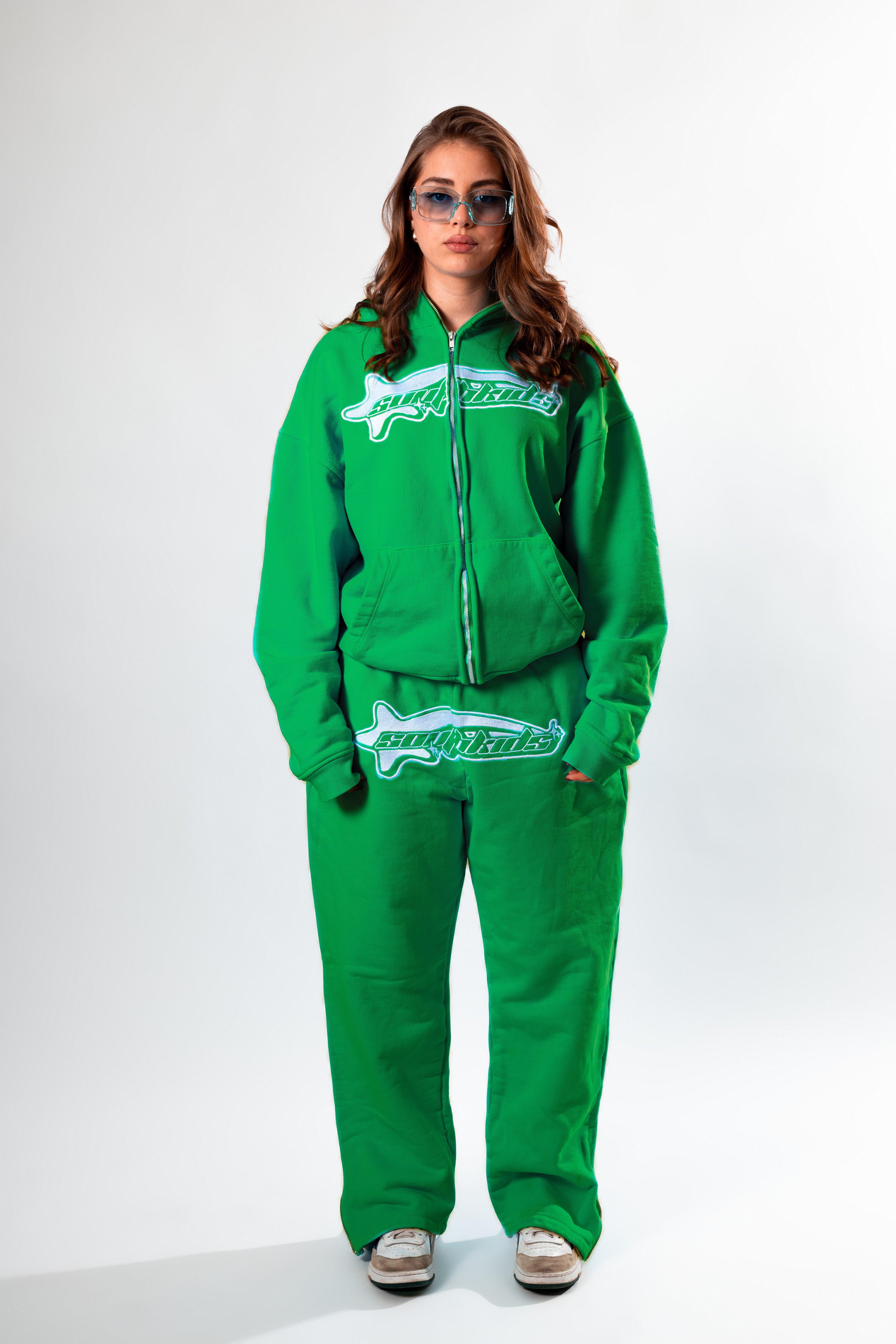 Luxury Star Green Zip Up Hoodie