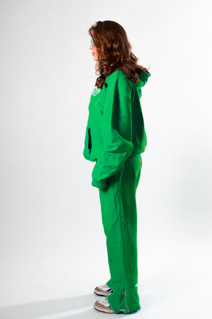 Luxury Star Green Zip Up Hoodie