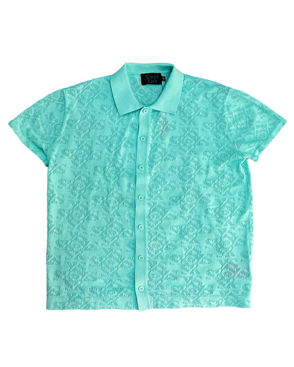Luxury Jacquard Blue Shirt