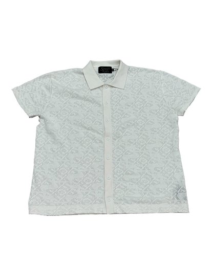 Luxury Jacquard White Shirt