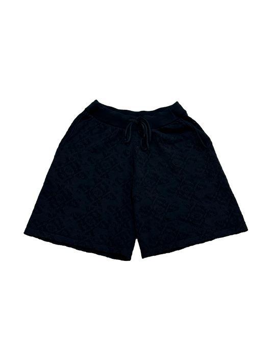 Luxury Jacquard Black Shorts