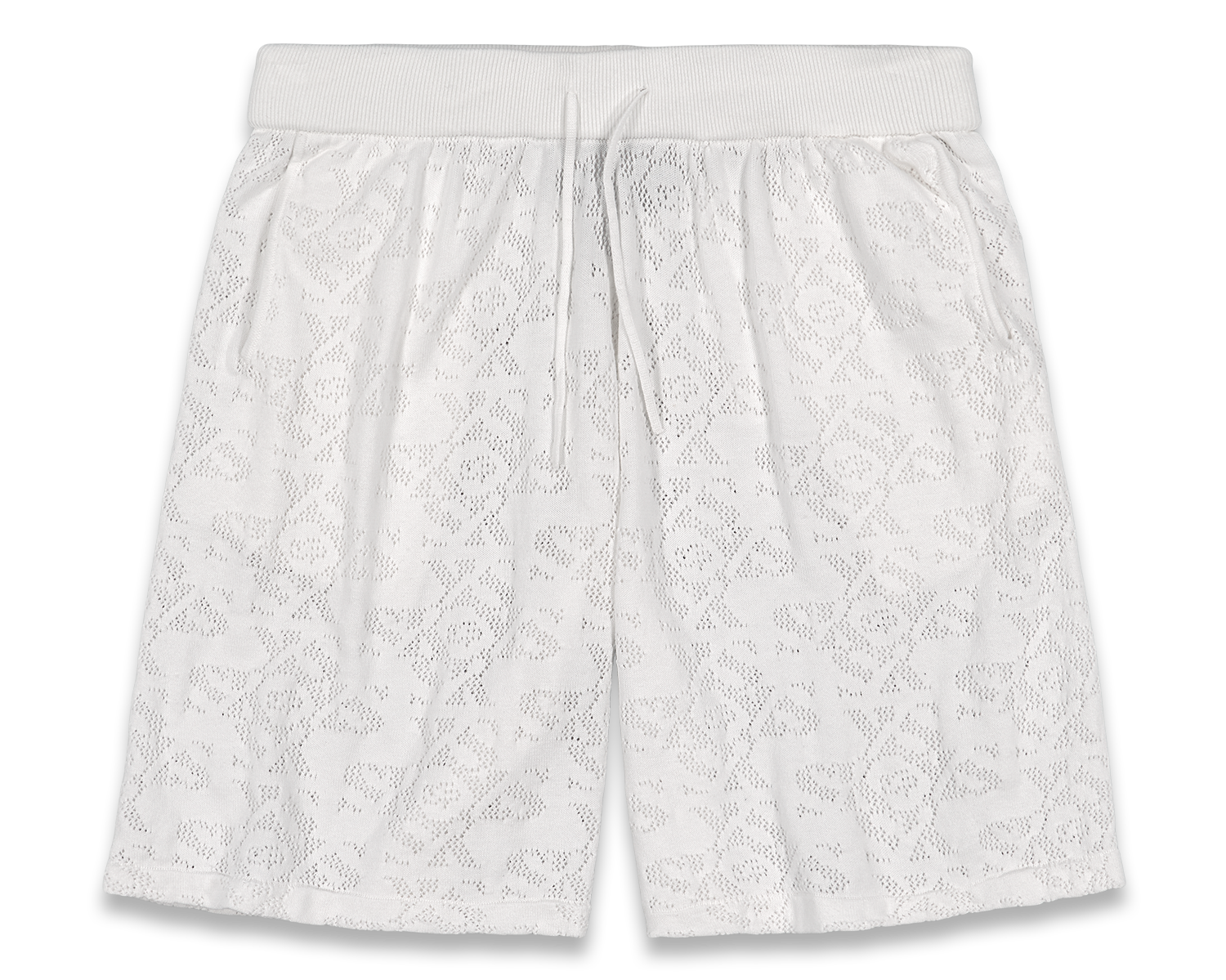Luxury Jacquard White Shorts