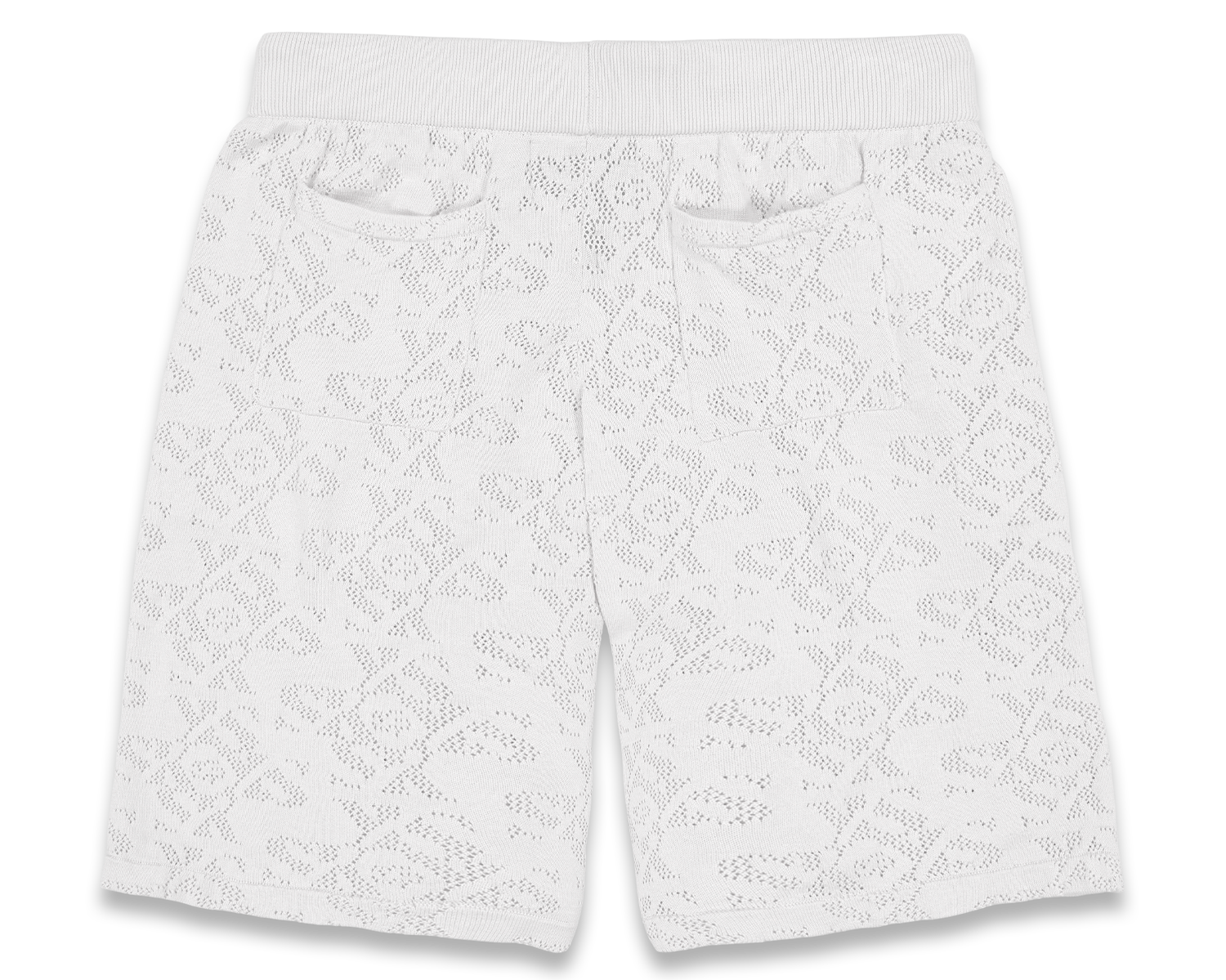 Luxury Jacquard White Shorts