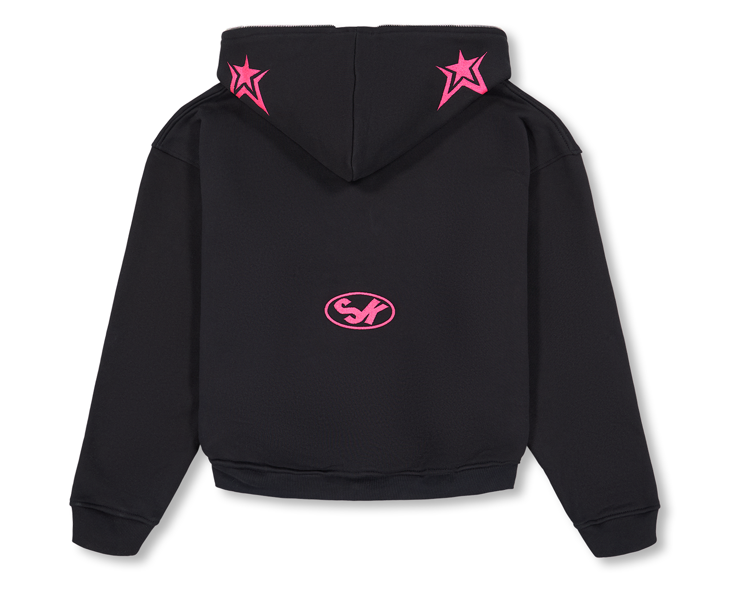 Luxury Star Black Pink Zip Up Hoodie