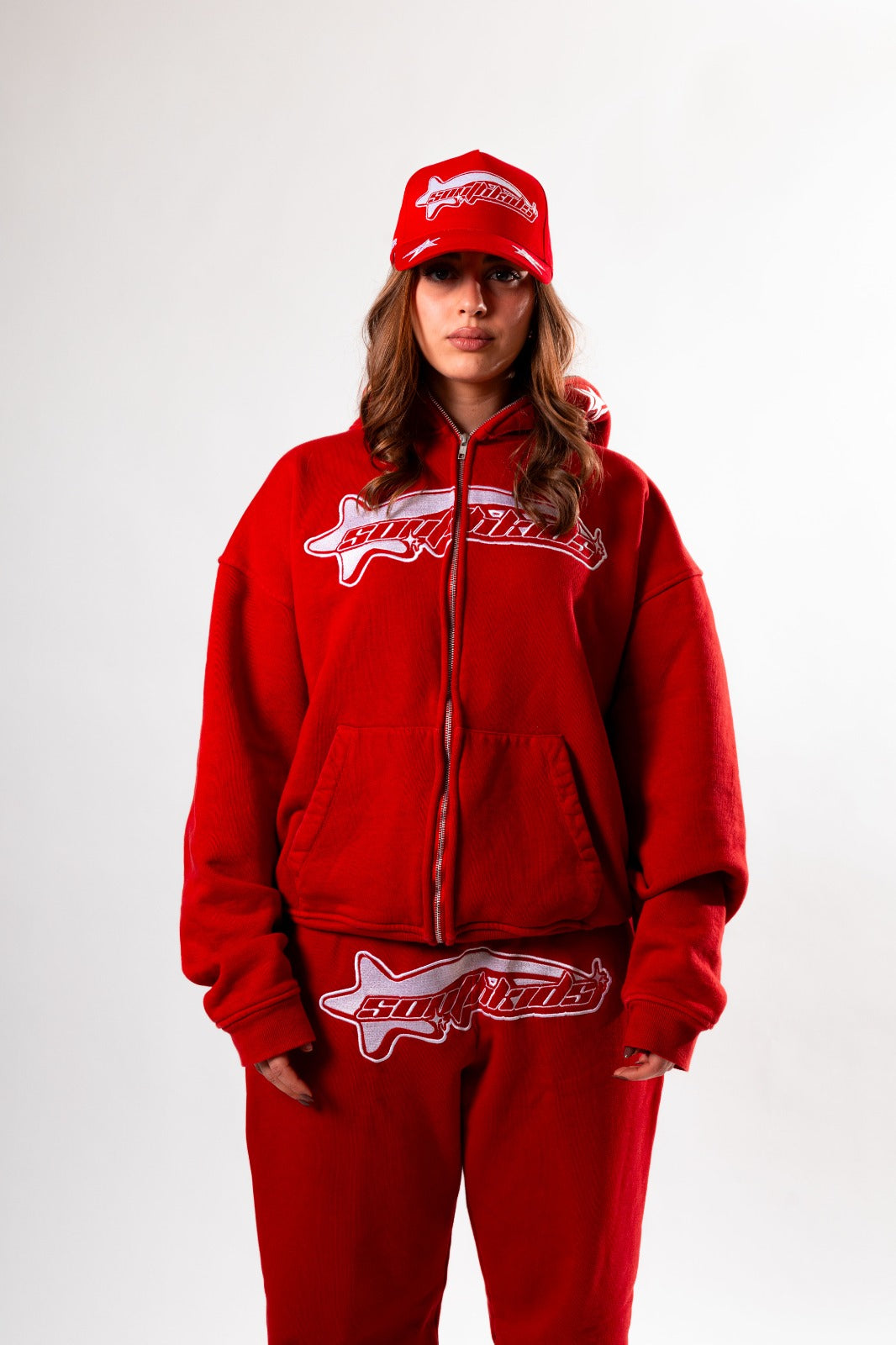Luxury Star Red Zip Up Hoodie