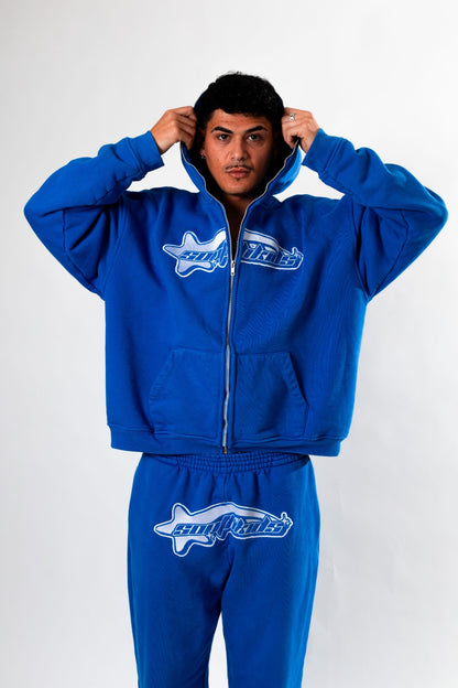 Luxury Star Blue Zip Up Hoodie