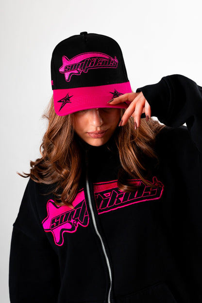 Luxury Star Black Pink Zip Up Hoodie