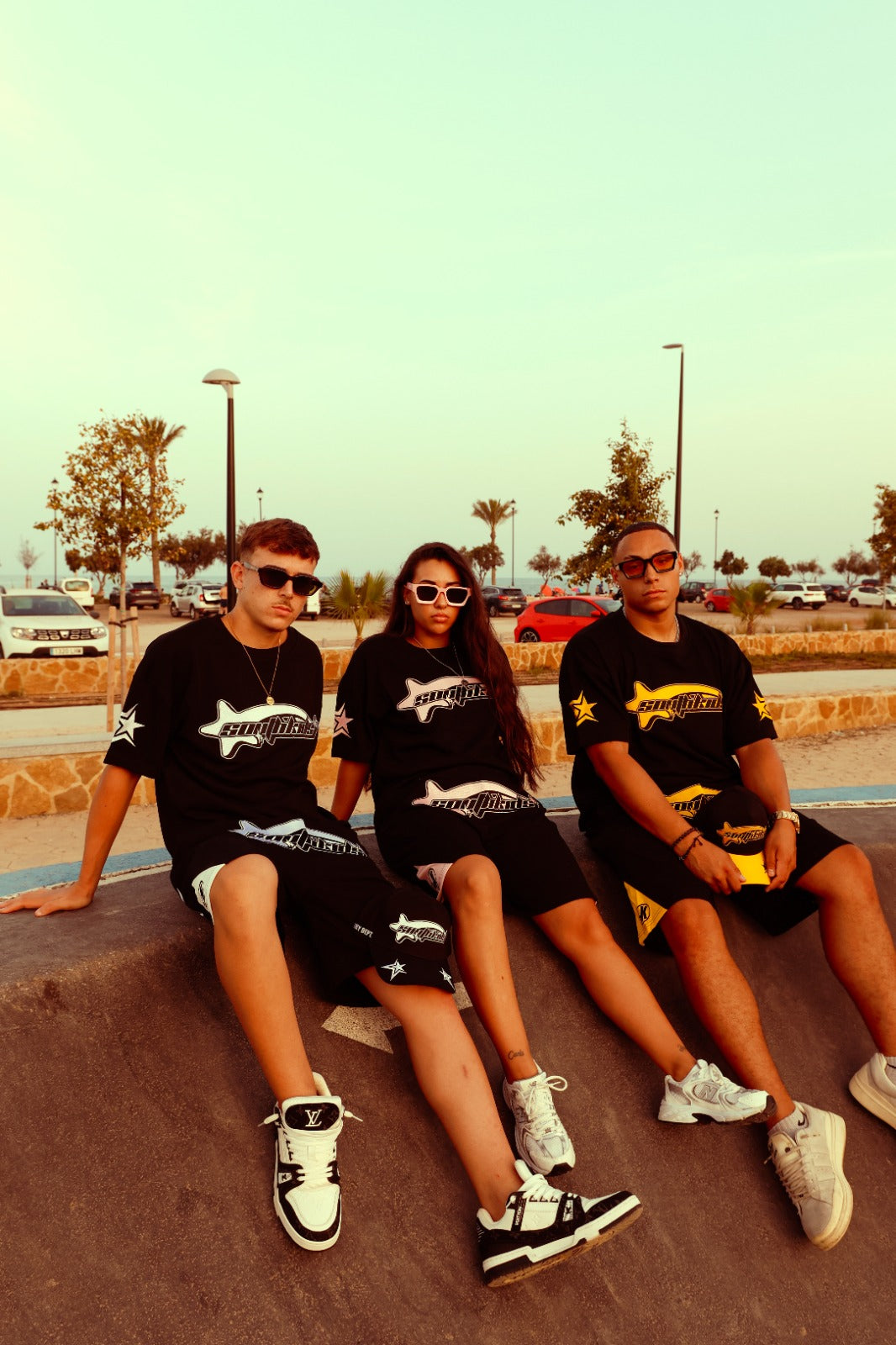 Star Tracksuit Black & White Short