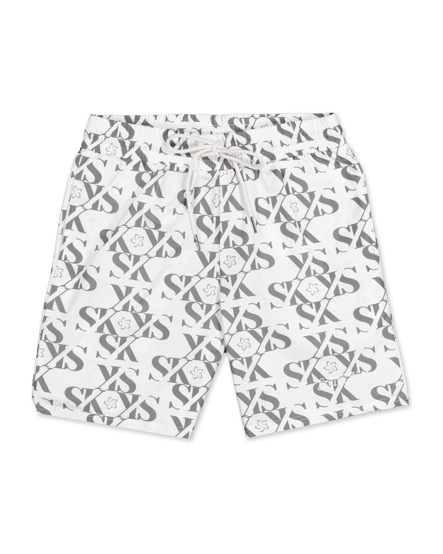 Luxury White Monogram Swimshorts