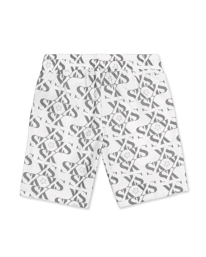 Luxury White Monogram Swimshorts