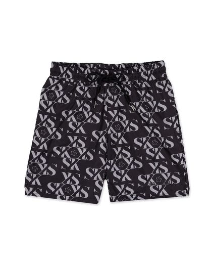 Luxury Black Monogram Swimshorts