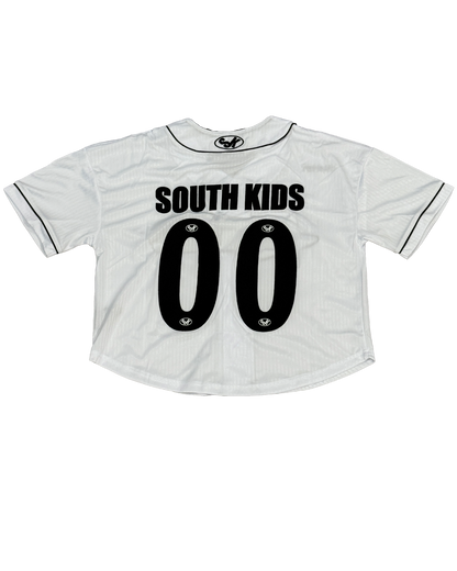 Cropped Baseball White Tee