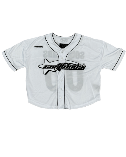Cropped Baseball White Tee