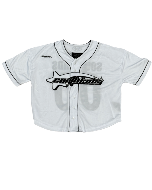 Cropped Baseball White Tee