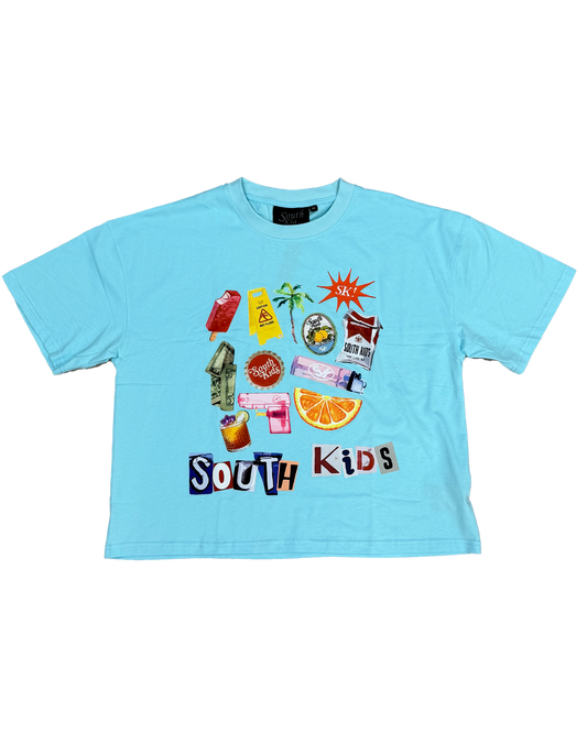 Collage Tee Cold Blue