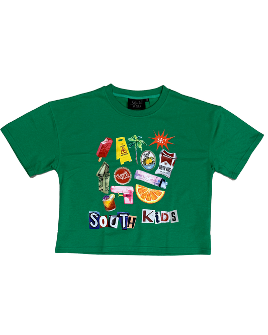 Collage Tee Green