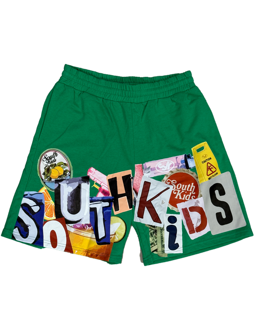 Collage Shorts Green