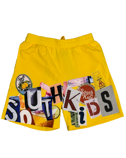 Collage Shorts Yellow