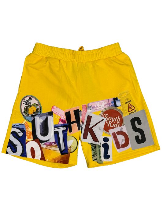 Collage Shorts Yellow