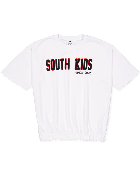 South Kids White French Terry Tee