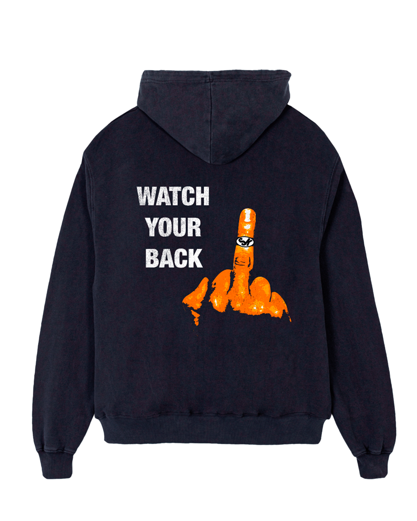 Watch Your Back Hoodie Vintage Black