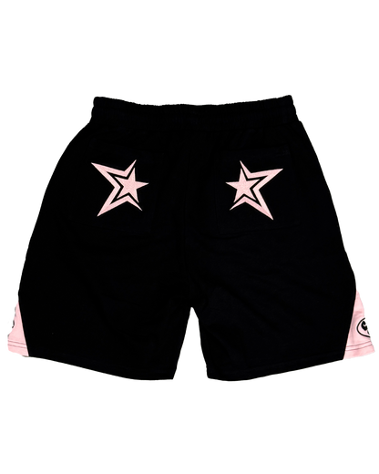 Star Tracksuit Black & Pink Shorts
